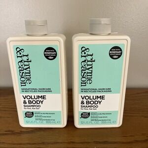 rhyme & reason Volume & Body Shampoo for Fine, Flat Hair Rosemary 12 fl oz x2